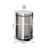 THÙNG RÁC INOX ĐẠP CHÂN 12 LÍT - TRAY2114