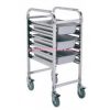 Xe đẩy khay inox 6 khay