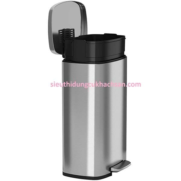 Các bộ phận của thùng rác inox chân đạp hình chữ nhật